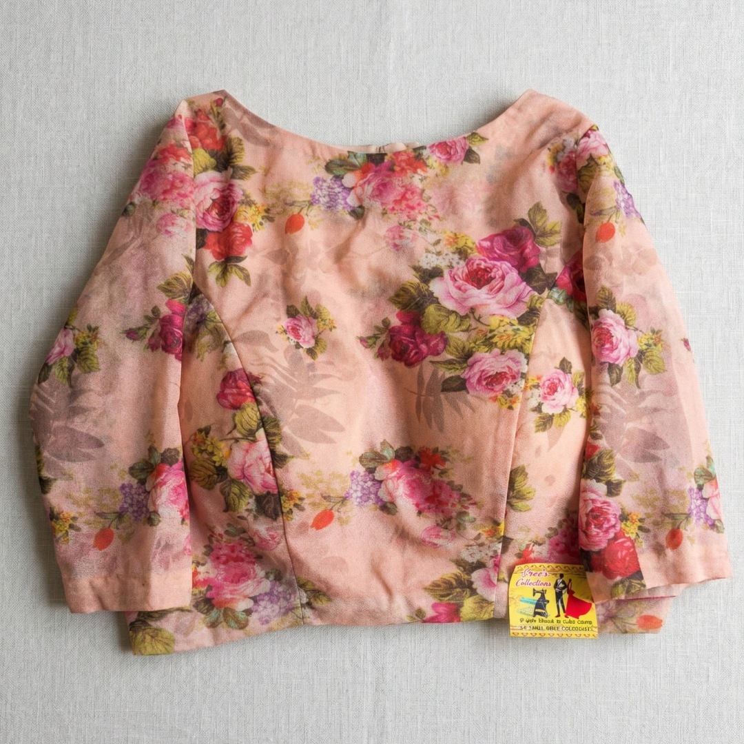 Tissue Soft Net Floral Designer Blouse - Image 2