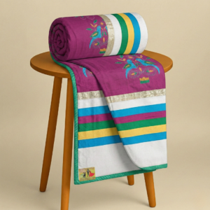 Katha Stitch Pure Cotton Designer Dohar (Mauve)