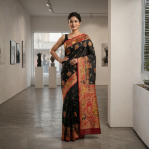 Silk Meenakari | Black Saree