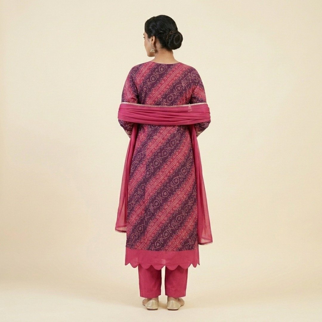 Jaipuri Print 3-Piece Suit Set – Size XL - Image 3